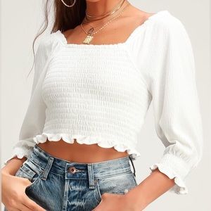 Free People Brencye Smocked Crop Top